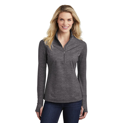 Sport-Tek ® Ladies Sport-Wick ® Stretch Reflective Heather 1/2-Zip Pullover